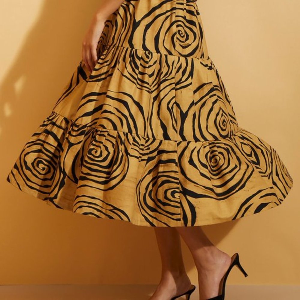 Anthropologie Tracy Reese Swirl Tiered Skirt Size XS